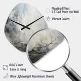 Grey and white stone river II - Asymmetric Metal Wall Clock