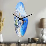 Santorini Greece serenity  - Asymmetric Metal Wall Clock