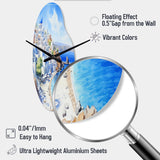 Santorini Greece serenity  - Asymmetric Metal Wall Clock