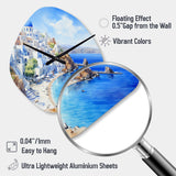 Santorini Greece serenity  - Asymmetric Metal Wall Clock
