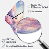 Pink and blue Pastel colored sky III - Asymmetric Metal Wall Clock