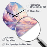 Pink and blue Pastel colored sky III - Asymmetric Metal Wall Clock