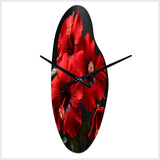 Tropical Radiance Red Hibiscus  II - Asymmetric Metal Wall Clock