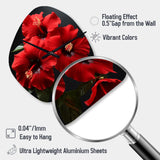 Tropical Radiance Red Hibiscus  II - Asymmetric Metal Wall Clock