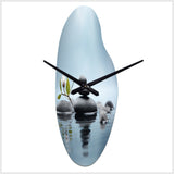 Blue Zen Serenity of Spiritual Stones in Water II - Asymmetric Metal Wall Clock