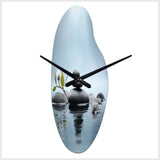 Blue Zen Serenity of Spiritual Stones in Water II - Asymmetric Metal Wall Clock