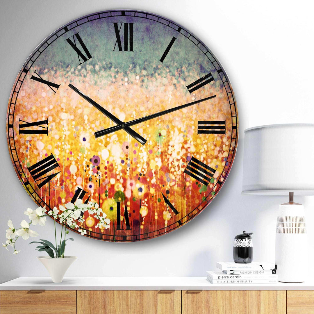 Abstract Flower Field Watercolor Painting
