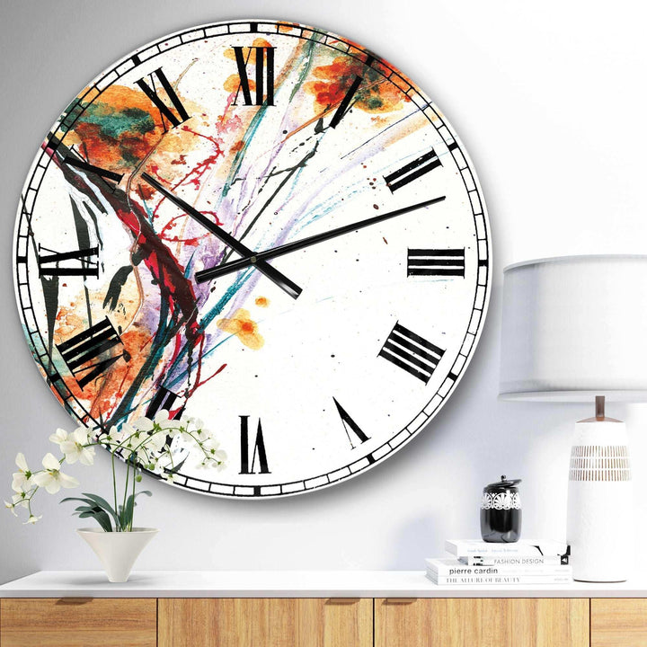 Abstract Handpainted Orange Flowers