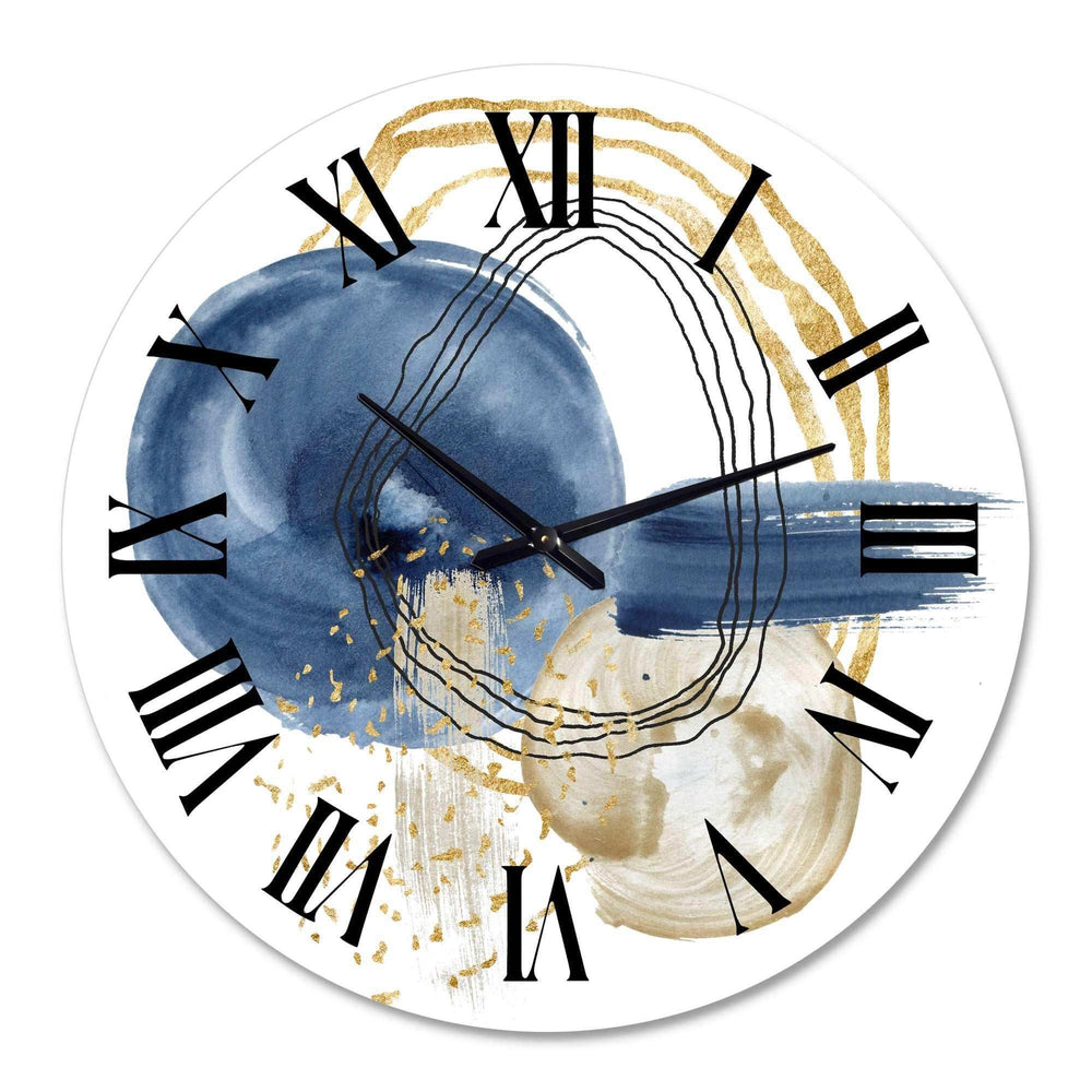 Abstract Dark Blue Gold & Black Underwater Life