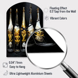 Fashion Designer Champagne Bottles - Asymmetric Metal Wall Clock