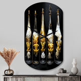 Fashion Designer Champagne Bottles - Asymmetric Metal Wall Clock