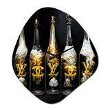Fashion Designer Champagne Bottles - Asymmetric Metal Wall Clock
