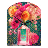 High Fashion Perfume Bottle Vase With Flowers II - Asymmetric Metal Wall Clock