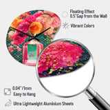 High Fashion Perfume Bottle Vase With Flowers II - Asymmetric Metal Wall Clock