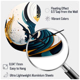 Blue And Gold Modern Art Abstract Painting VI - Asymmetric Metal Wall Clock