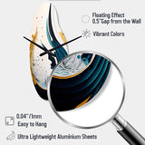 Blue And Gold Modern Art Abstract Painting VI - Asymmetric Metal Wall Clock