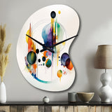 Multi-Color Watercolor Geometric Art I - Asymmetric Metal Wall Clock