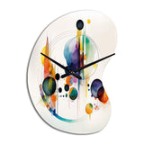Multi-Color Watercolor Geometric Art I - Asymmetric Metal Wall Clock