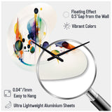 Multi-Color Watercolor Geometric Art I - Asymmetric Metal Wall Clock