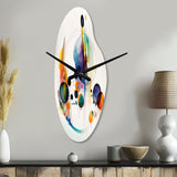 Multi-Color Watercolor Geometric Art I - Asymmetric Metal Wall Clock