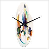 Multi-Color Watercolor Geometric Art I - Asymmetric Metal Wall Clock