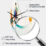 Multi-Color Watercolor Geometric Art I - Asymmetric Metal Wall Clock