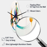 Multi-Color Watercolor Geometric Art I - Asymmetric Metal Wall Clock