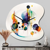 Multi-Color Watercolor Geometric Art I - Asymmetric Metal Wall Clock