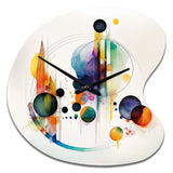 Multi-Color Watercolor Geometric Art I - Asymmetric Metal Wall Clock
