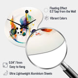 Multi-Color Watercolor Geometric Art I - Asymmetric Metal Wall Clock