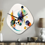 Multi-Color Watercolor Geometric Art I - Asymmetric Metal Wall Clock