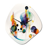 Multi-Color Watercolor Geometric Art I - Asymmetric Metal Wall Clock