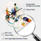Multi-Color Watercolor Geometric Art I - Asymmetric Metal Wall Clock
