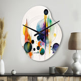 Multi-Color Watercolor Geometric Art I - Asymmetric Metal Wall Clock