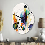 Multi-Color Watercolor Geometric Art I - Asymmetric Metal Wall Clock