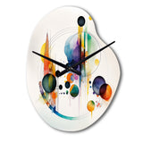 Multi-Color Watercolor Geometric Art I - Asymmetric Metal Wall Clock