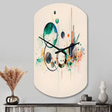 Multi-Color Watercolor Geometric Art II - Asymmetric Metal Wall Clock