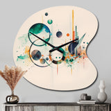 Multi-Color Watercolor Geometric Art II - Asymmetric Metal Wall Clock