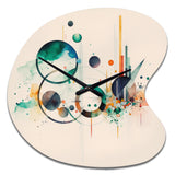 Multi-Color Watercolor Geometric Art II - Asymmetric Metal Wall Clock