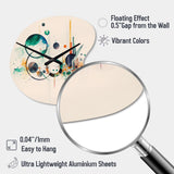 Multi-Color Watercolor Geometric Art II - Asymmetric Metal Wall Clock
