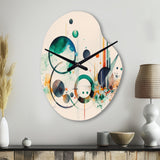 Multi-Color Watercolor Geometric Art II - Asymmetric Metal Wall Clock