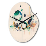 Multi-Color Watercolor Geometric Art II - Asymmetric Metal Wall Clock
