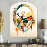 Multi-Color Watercolor Geometric Art IV - Asymmetric Metal Wall Clock