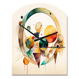 Multi-Color Watercolor Geometric Art IV - Asymmetric Metal Wall Clock