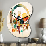 Multi-Color Watercolor Geometric Art IV - Asymmetric Metal Wall Clock