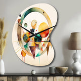 Multi-Color Watercolor Geometric Art IV - Asymmetric Metal Wall Clock