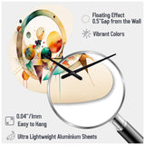 Multi-Color Watercolor Geometric Art IV - Asymmetric Metal Wall Clock