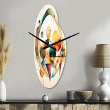 Multi-Color Watercolor Geometric Art IV - Asymmetric Metal Wall Clock