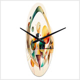 Multi-Color Watercolor Geometric Art IV - Asymmetric Metal Wall Clock