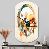 Multi-Color Watercolor Geometric Art IV - Asymmetric Metal Wall Clock